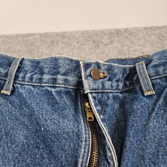 Carhartt Jeans Mens 36x32 Blue Denim B73 DST Double Knee Utility Work Pants - Picture 6 of 14